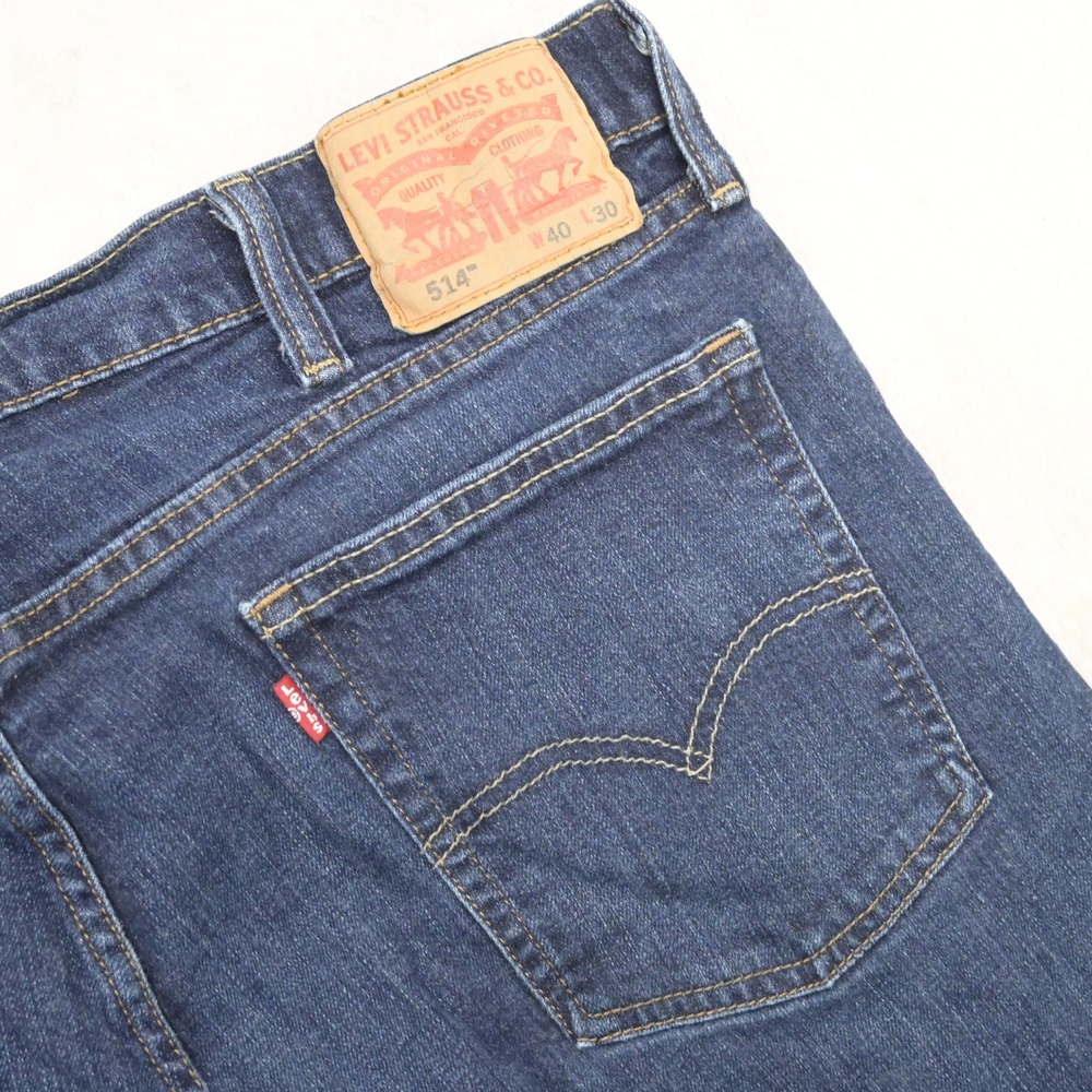 Levi's 514 Straight Fit Jeans Stretch Denim Mens Size 40x30 Blue
